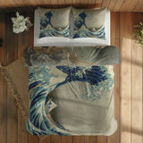The Birth of Venus & The Great Wave of Kanagawa Çift Taraflı Nevresim Takımı; çift kişilik BB-02 native görünüm