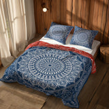 Red / Blue Bohemian Mandala Double-Sided Duvet Cover Set