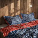 Red / Blue Bohemian Mandala Double-Sided Duvet Cover Set