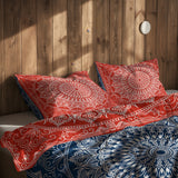 Red / Blue Bohemian Mandala Double-Sided Duvet Cover Set