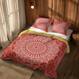 Red / Yellow Bohemian Mandala Double-Sided Duvet Cover Set