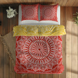 Red / Yellow Bohemian Mandala Double-Sided Duvet Cover Set