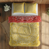 Red / Yellow Bohemian Mandala Double-Sided Duvet Cover Set