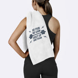 No Pain No Gain v2 / White - Navyblue Sports Towel