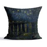 Starry Night Over the Rhône - Rhone Üzerinde Yıldızlı Gece Çift Taraflı Kırlent Kılıfı 2 Adet