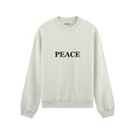 PEACE Oversize Sweatshirt – Beyaz – ön görünüm