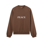 PEACE Oversize Sweatshirt – Kahverengi – ön görünüm