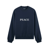PEACE Oversize Sweatshirt – Lacivert – ön görünüm