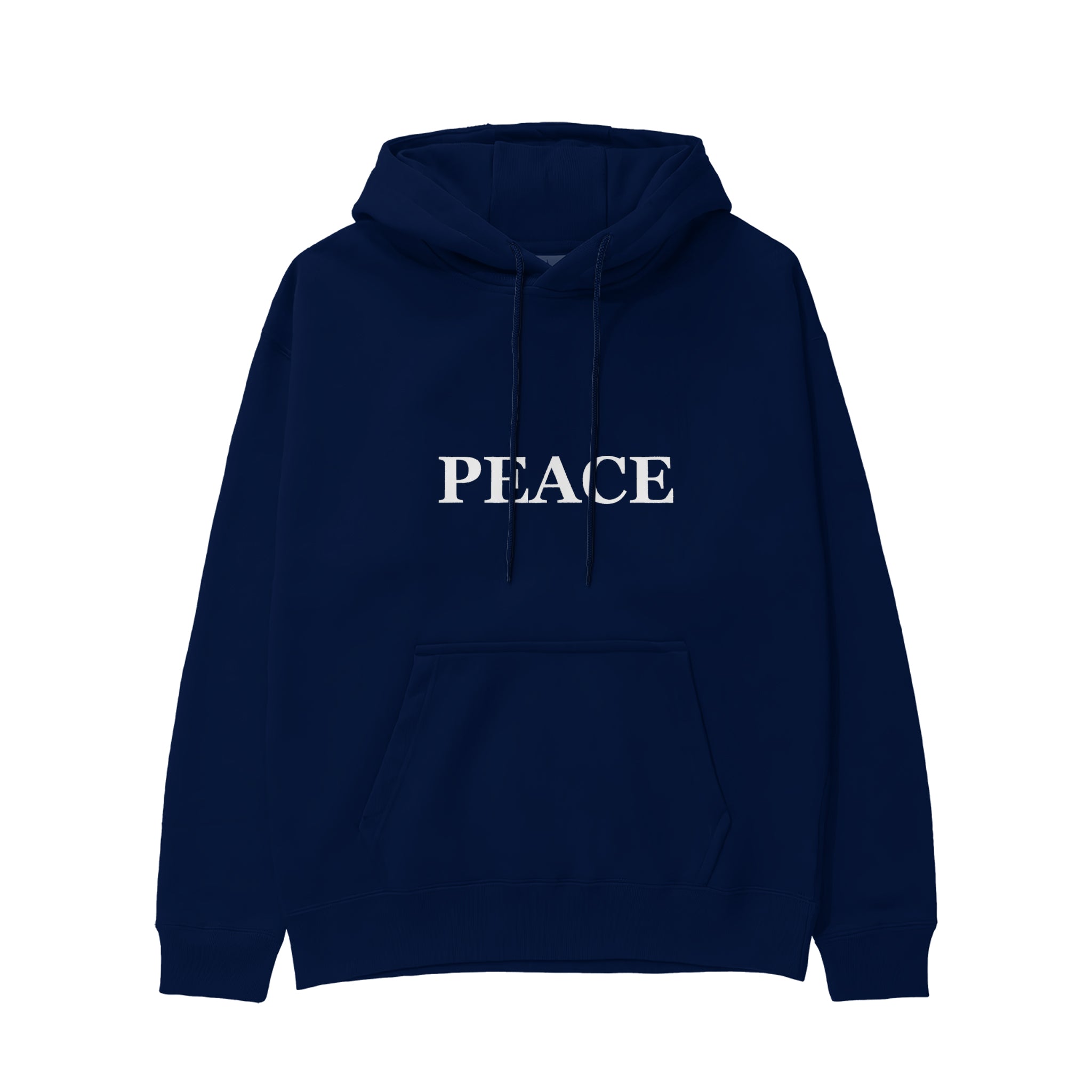 PEACE Regular Hoodie – Lacivert – ön görünüm