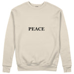 PEACE Regular Sweatshirt – Bej – ön görünüm