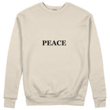 PEACE Regular Sweatshirt – Bej – ön görünüm