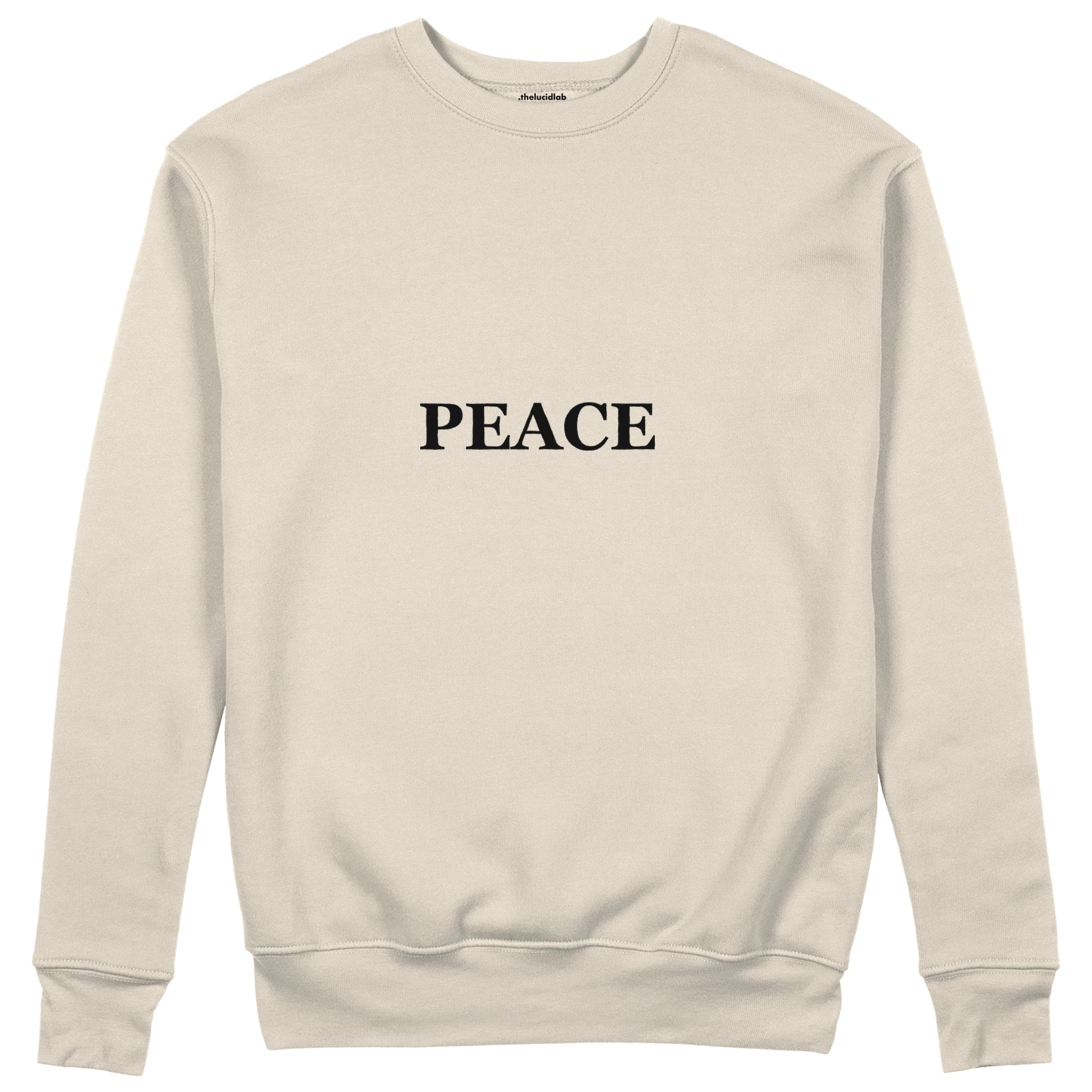 PEACE Regular Sweatshirt – Bej – ön görünüm