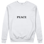 PEACE Regular Sweatshirt – Beyaz – ön görünüm