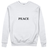 PEACE Regular Sweatshirt – Beyaz – ön görünüm