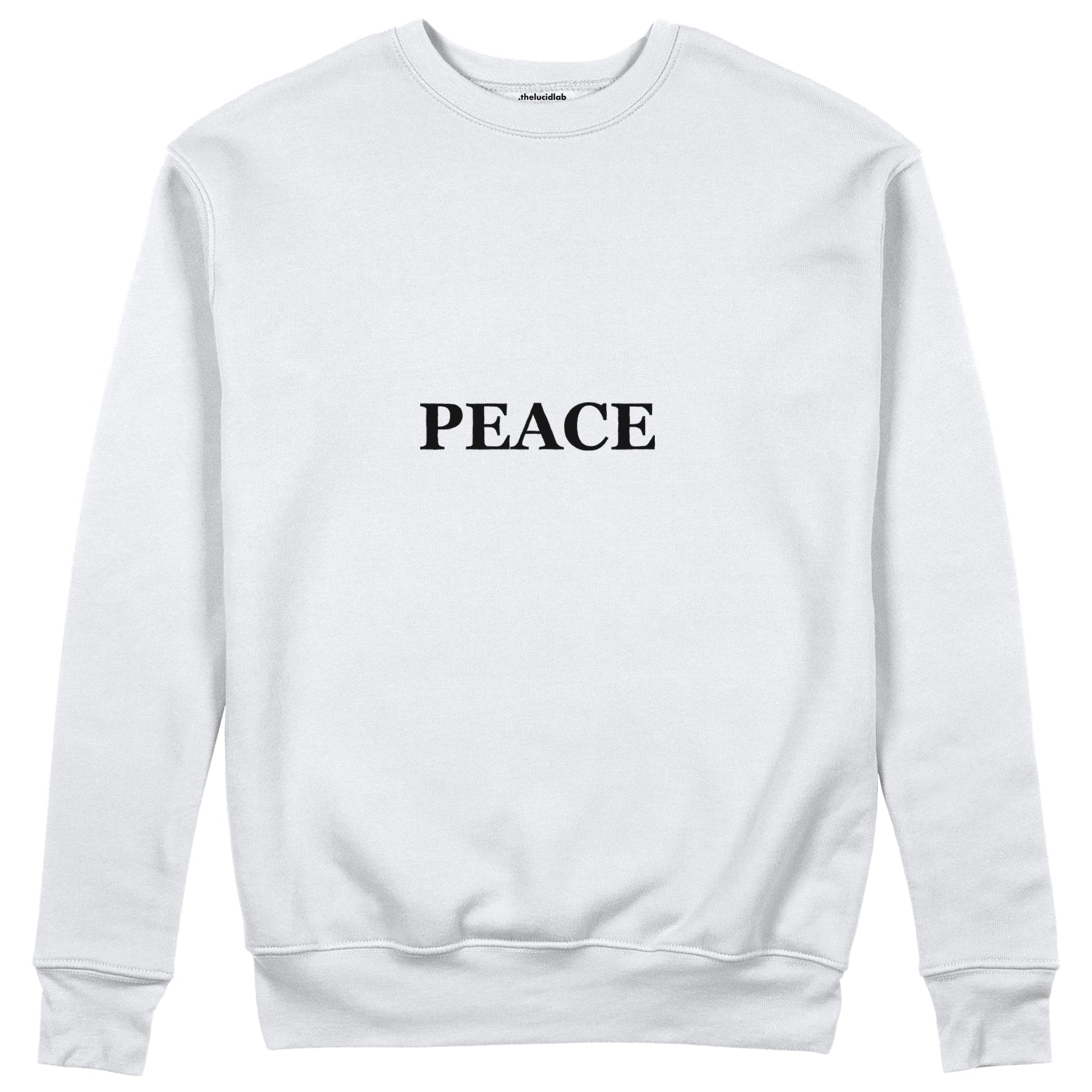 PEACE Regular Sweatshirt – Beyaz – ön görünüm
