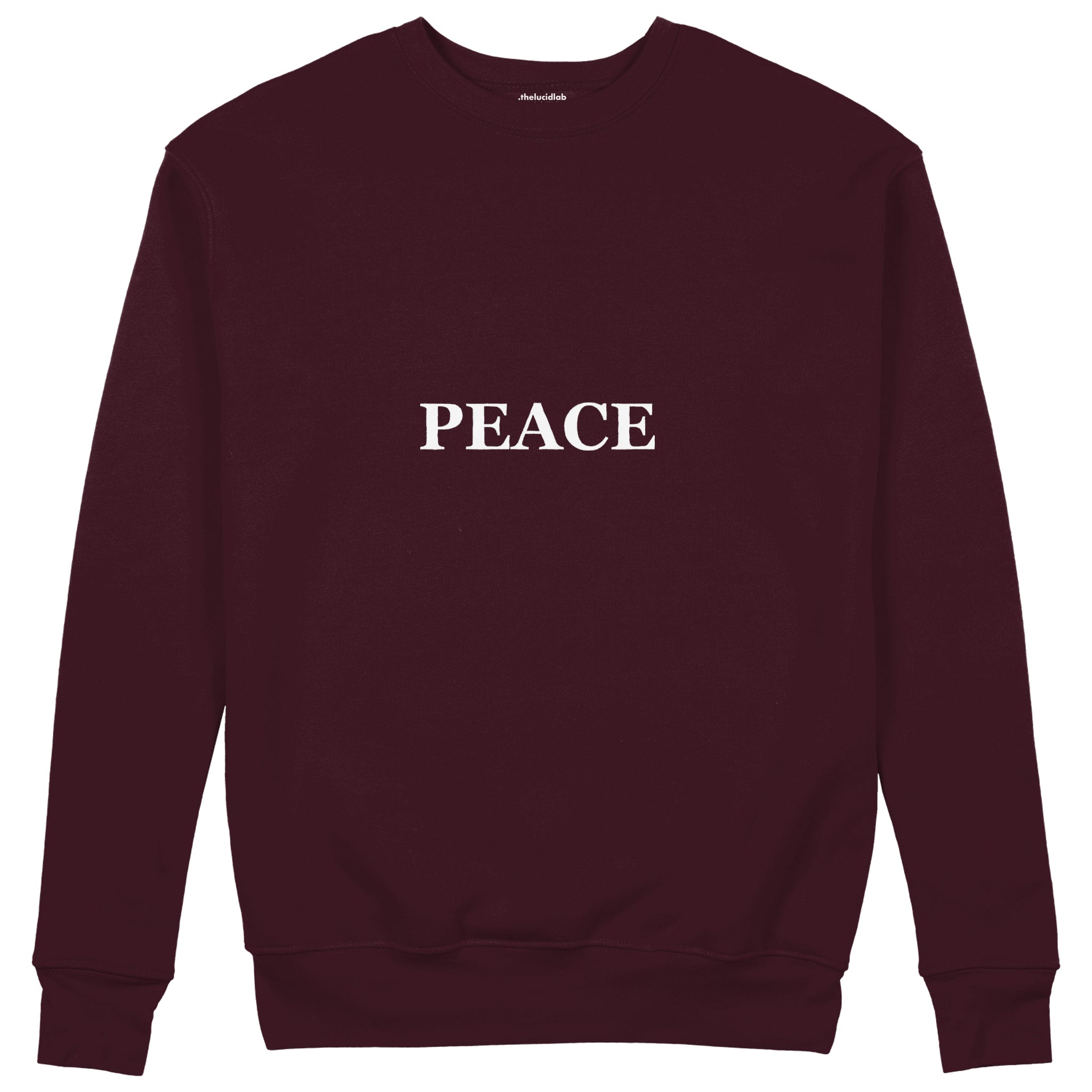 PEACE Regular Sweatshirt – Bordo – ön görünüm