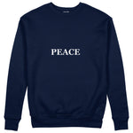 PEACE Regular Sweatshirt – Lacivert – ön görünüm