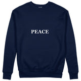 PEACE Regular Sweatshirt – Lacivert – ön görünüm