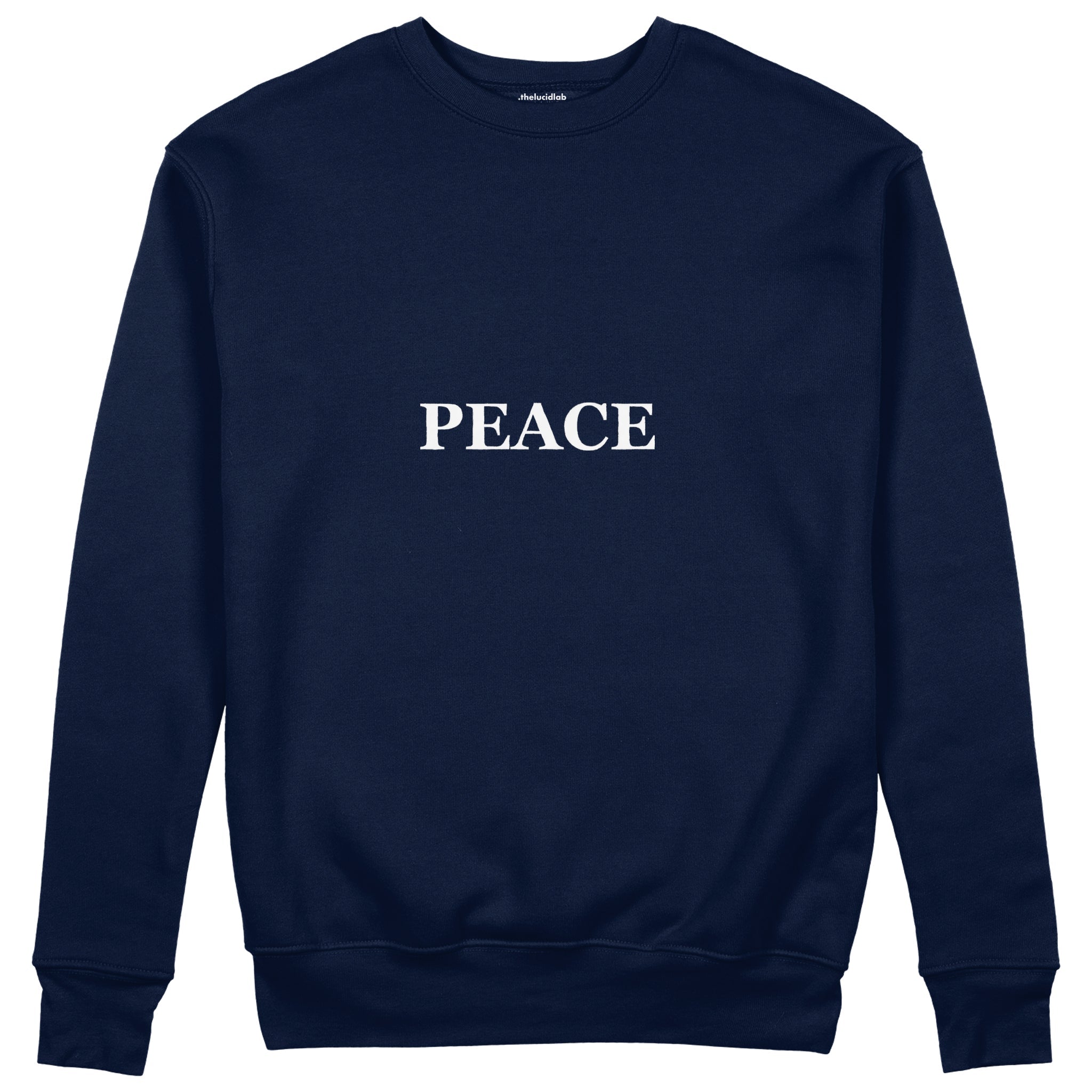 PEACE Regular Sweatshirt – Lacivert – ön görünüm