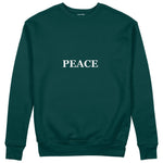 PEACE Regular Sweatshirt – Koyu Yeşil – ön görünüm