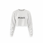 PEACE crop sweatshirt – Beyaz – ön görünüm