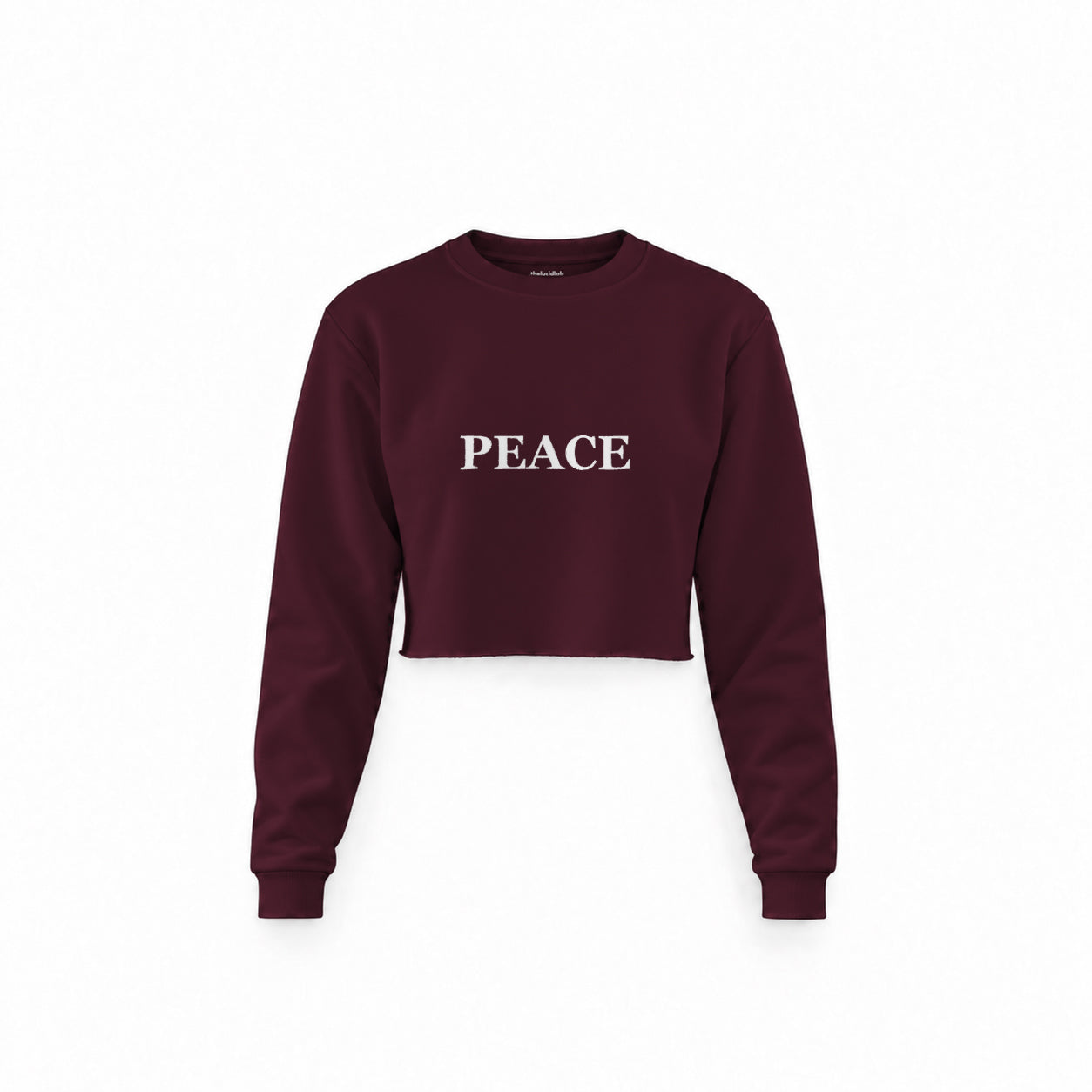 PEACE crop sweatshirt – Bordo – ön görünüm