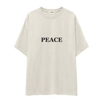 Peace Oversize Tişört — Ekru — ön görünüm