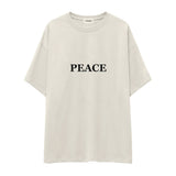 Peace Oversize Tişört — Ekru — ön görünüm