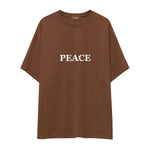 Peace Oversize Tişört — Kahverengi — ön görünüm