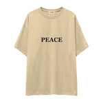 Peace Oversize Tişört — Krem — ön görünüm