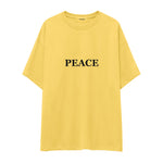 Peace Oversize Tişört — Sarı — ön görünüm