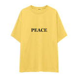 Peace Oversize Tişört — Sarı — ön görünüm