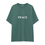 Peace Oversize Tişört — Yeşil — ön görünüm