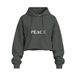 PEACE oversize crop hoodie – Antrasit – ön görünüm