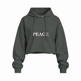 PEACE oversize crop hoodie – Antrasit – ön görünüm