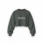 PEACE oversize crop sweatshirt – Antrasit – ön görünüm