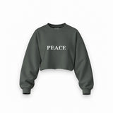 PEACE oversize crop sweatshirt – Antrasit – ön görünüm