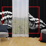 Perspective Kanagawa Wave Background Curtain