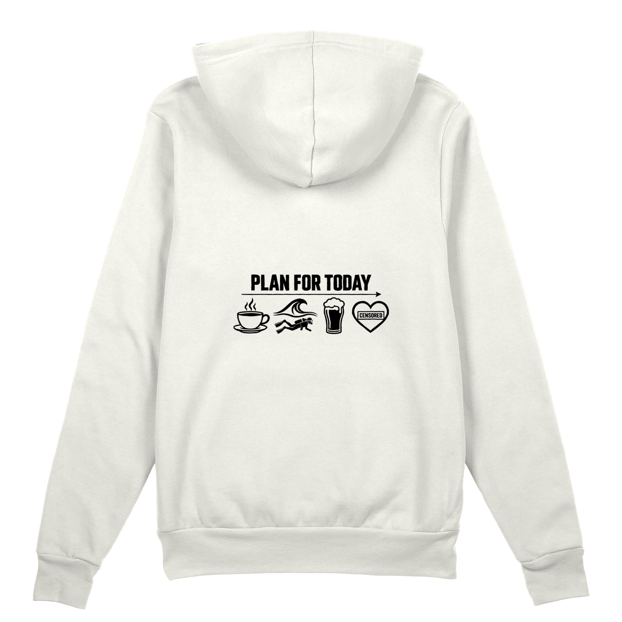 Plan for Today Oversize Hoodie – Beyaz – arka görünüm