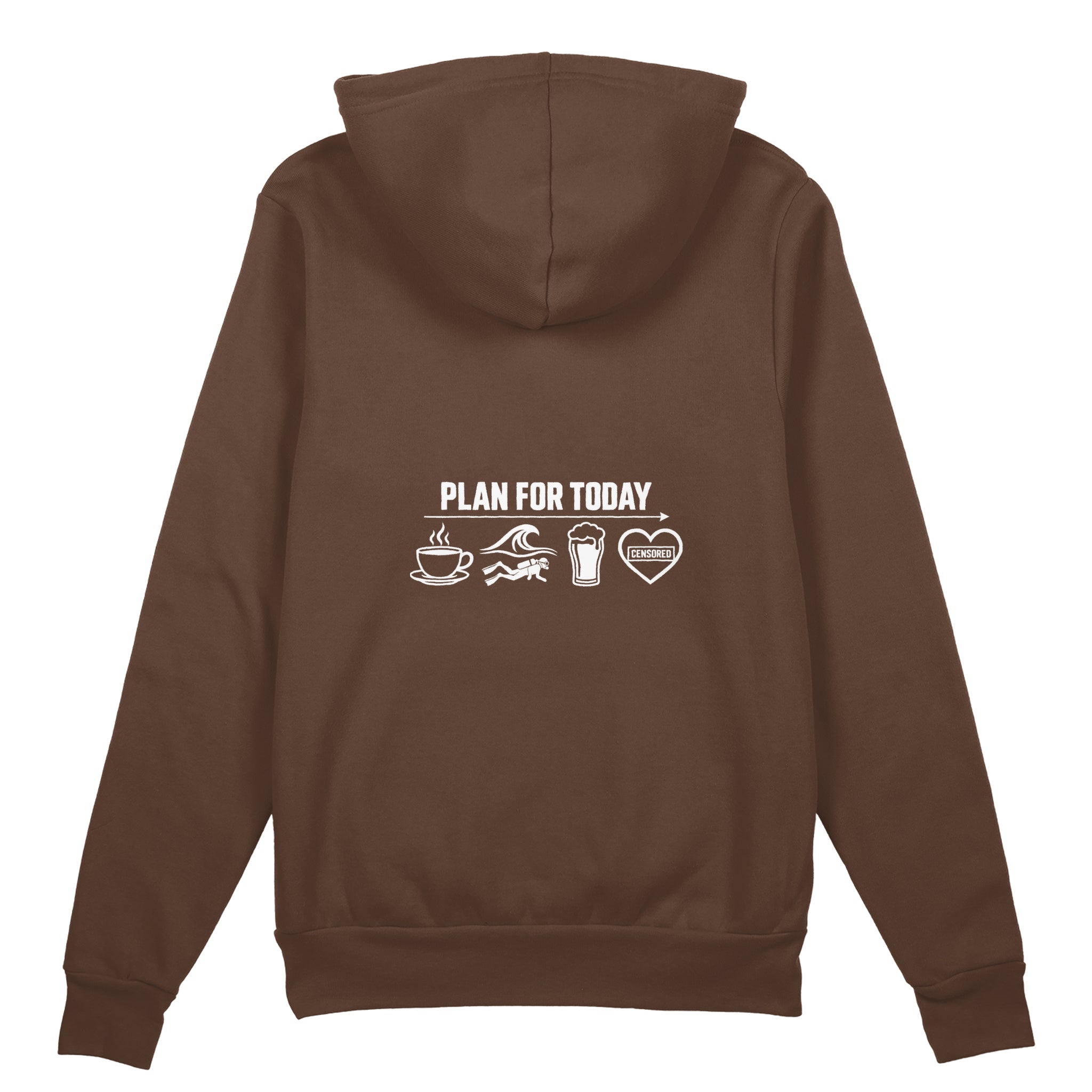 Plan for Today Oversize Hoodie – Kahverengi – arka görünüm