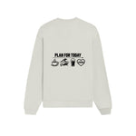 Plan for Today Oversize Sweatshirt – Beyaz – arka görünüm