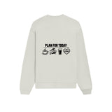 Plan for Today Oversize Sweatshirt – Beyaz – arka görünüm