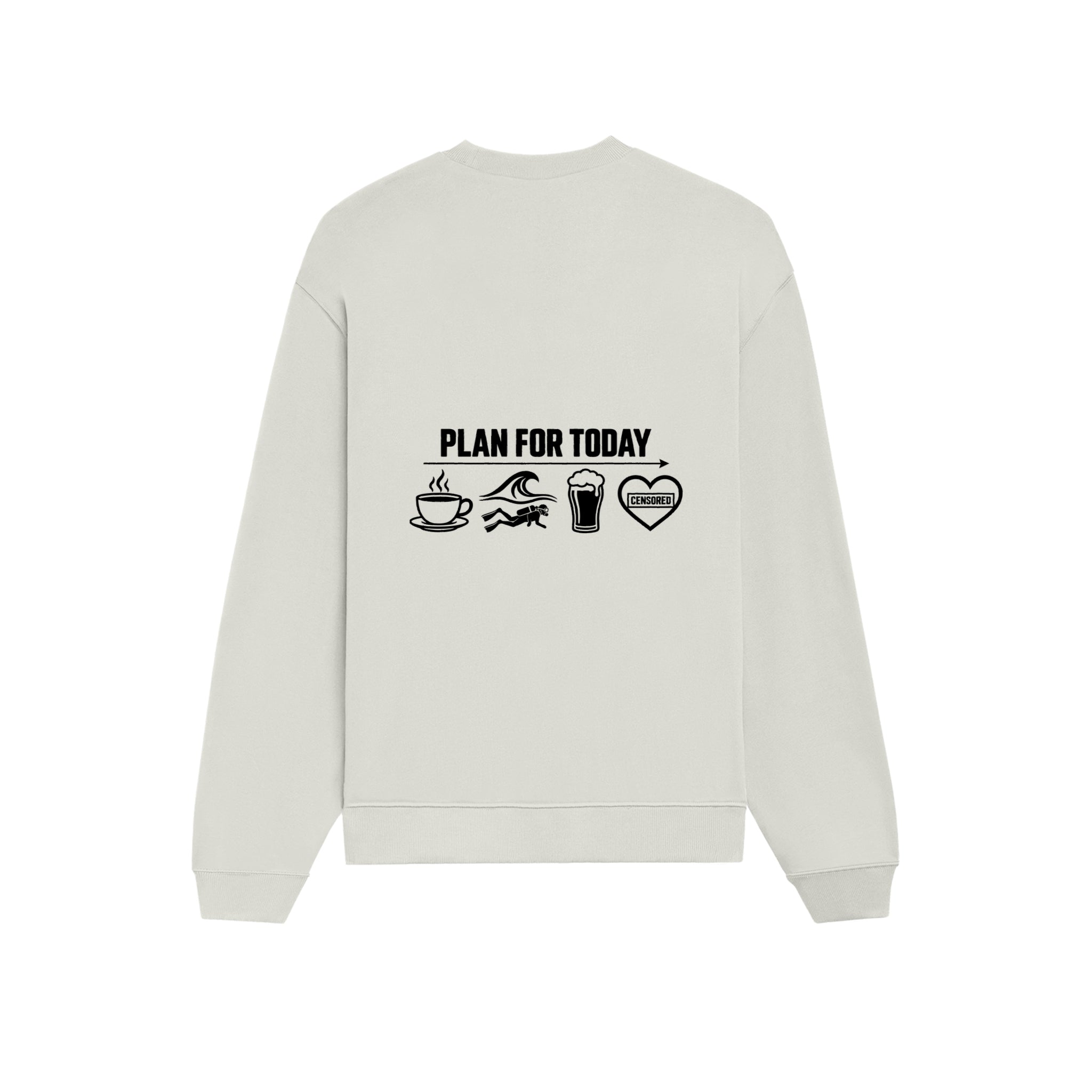 Plan for Today Oversize Sweatshirt – Beyaz – arka görünüm