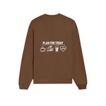 Plan for Today Oversize Sweatshirt – Kahverengi – arka görünüm