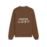 Plan for Today Oversize Sweatshirt – Kahverengi – arka görünüm