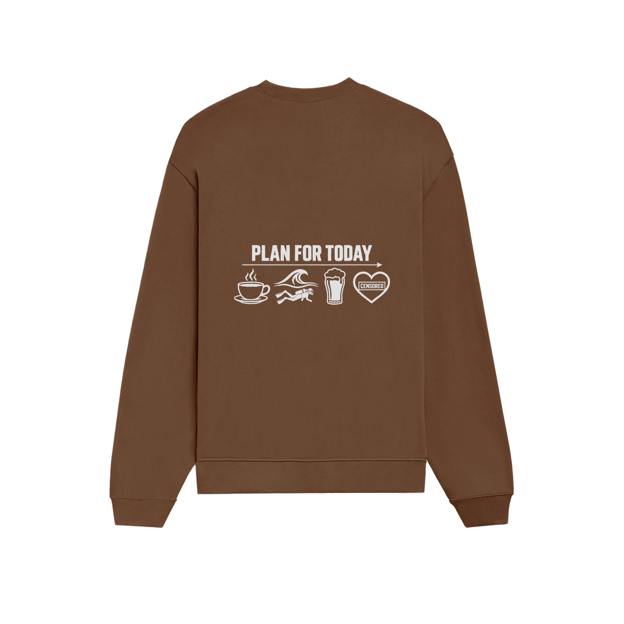 Plan for Today Oversize Sweatshirt – Kahverengi – arka görünüm