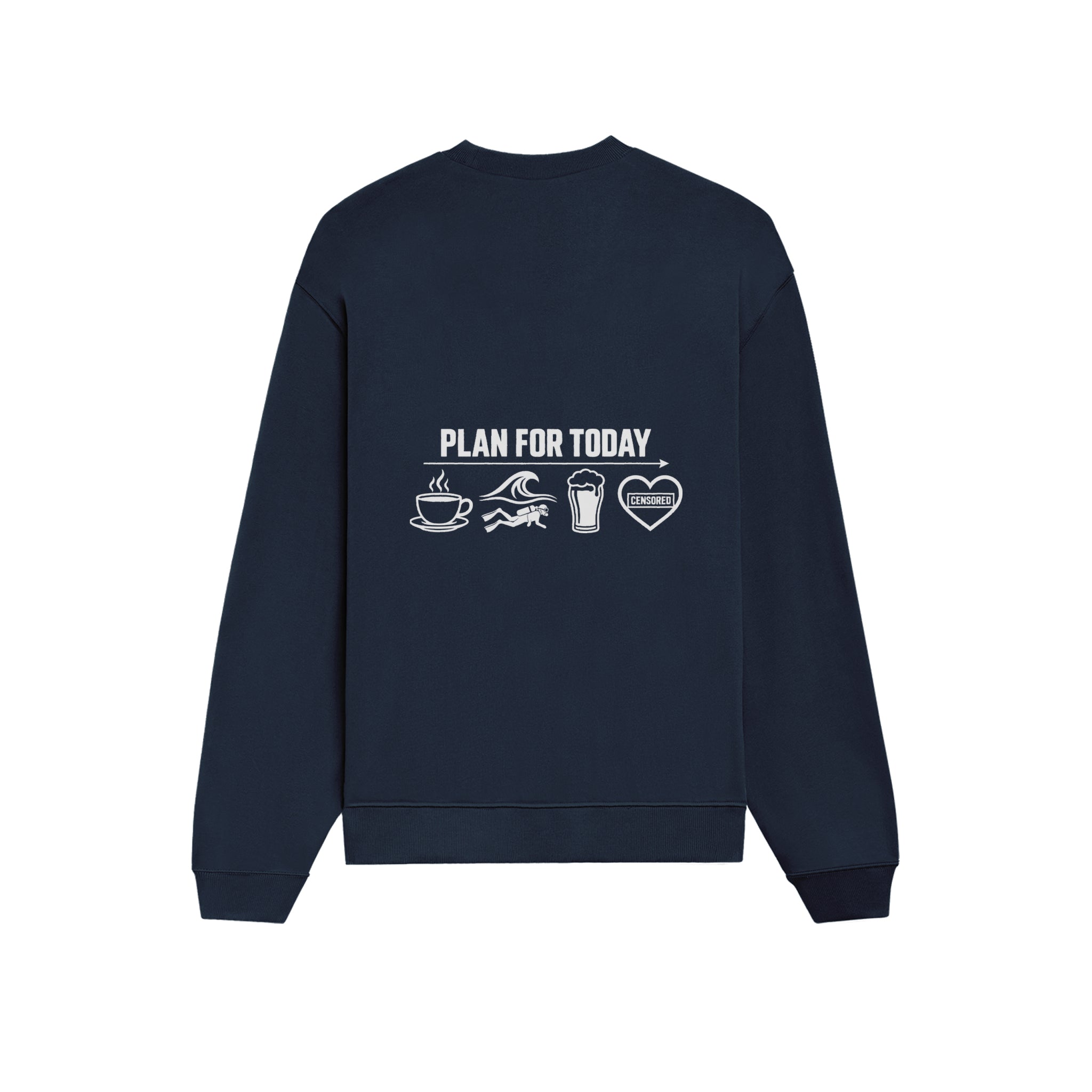 Plan for Today Oversize Sweatshirt – Lacivert – arka görünüm