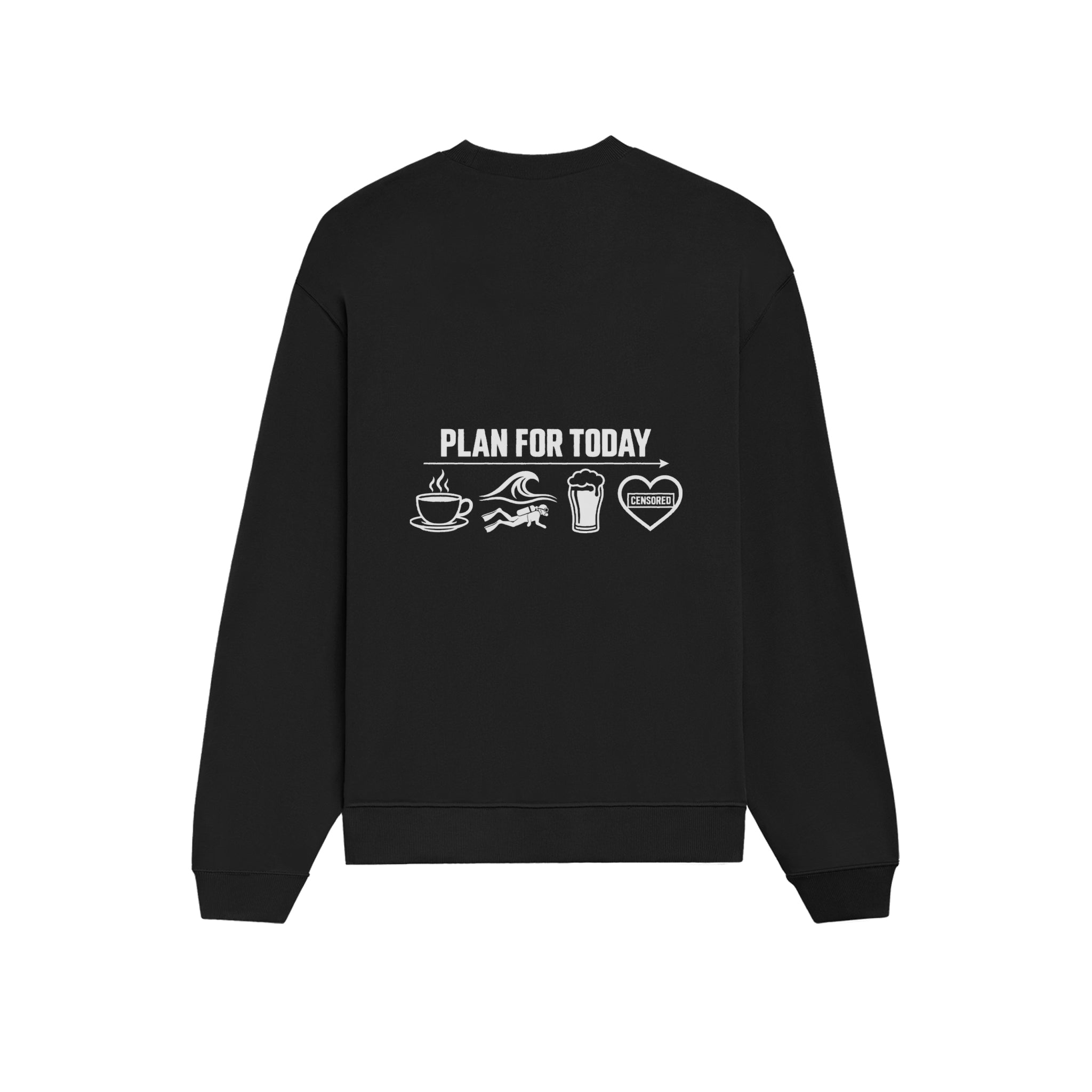 Plan for Today Oversize Sweatshirt – Siyah – arka görünüm