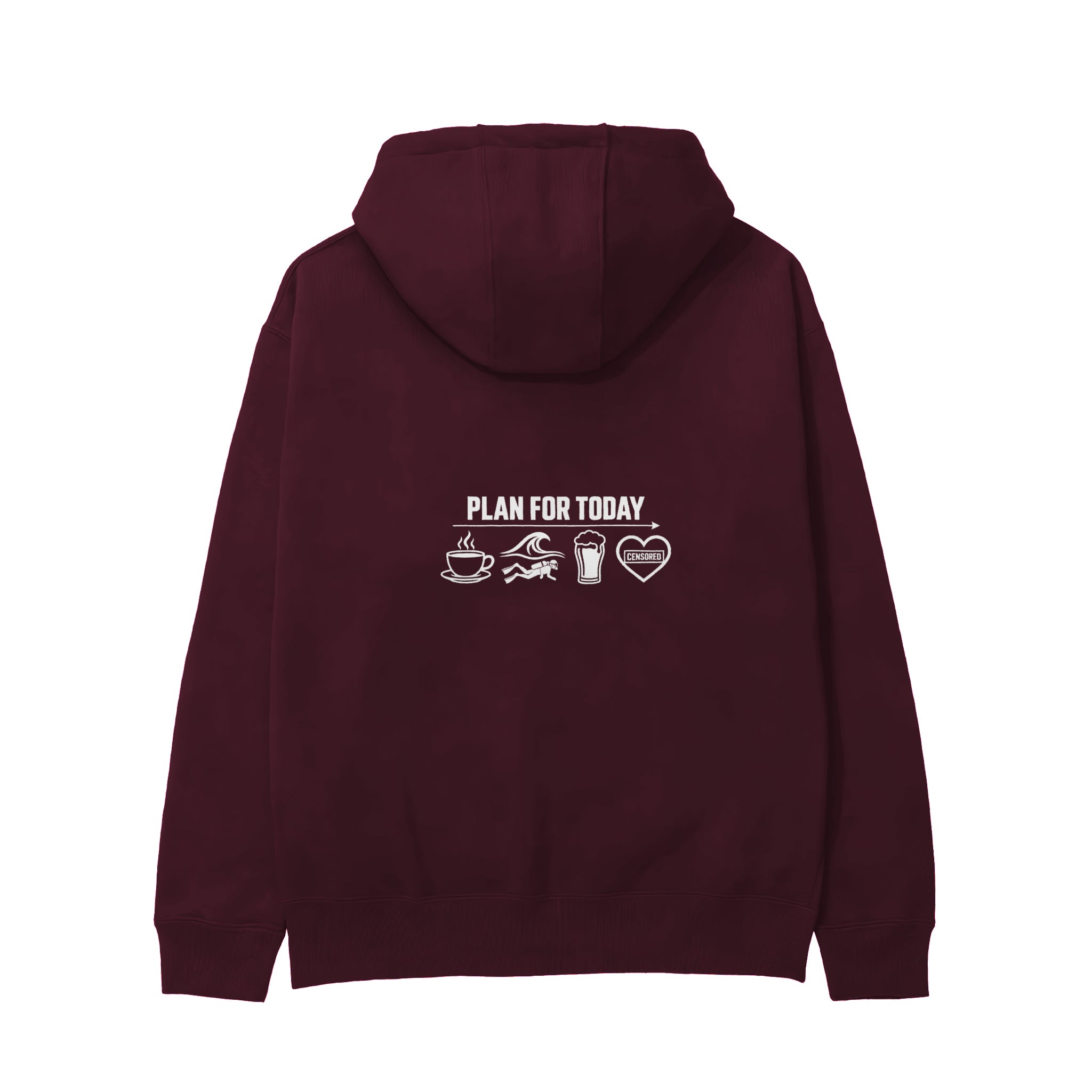 Plan for Today Hoodie – Bordo – arka görünüm