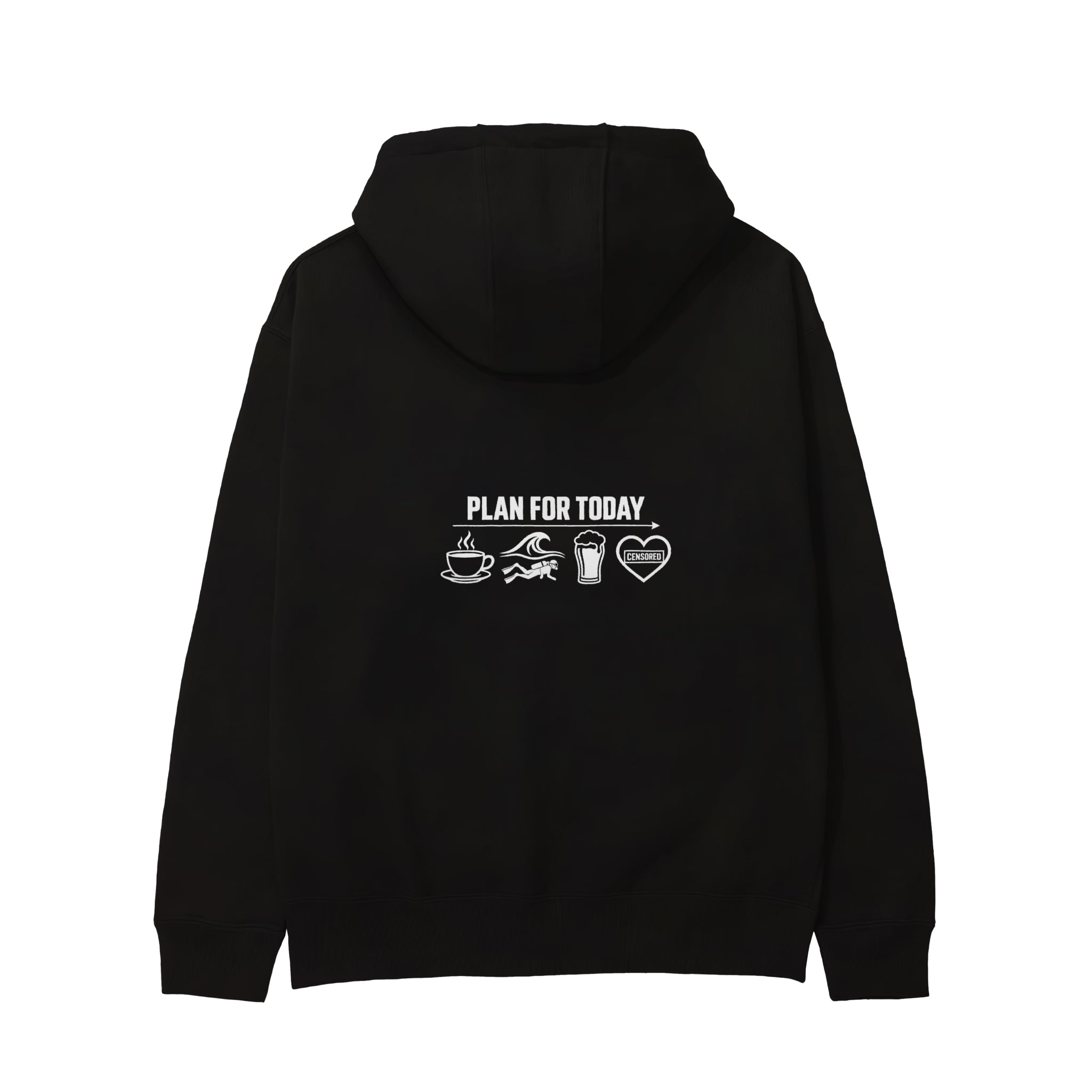 Plan for Today Hoodie – Siyah – arka görünüm